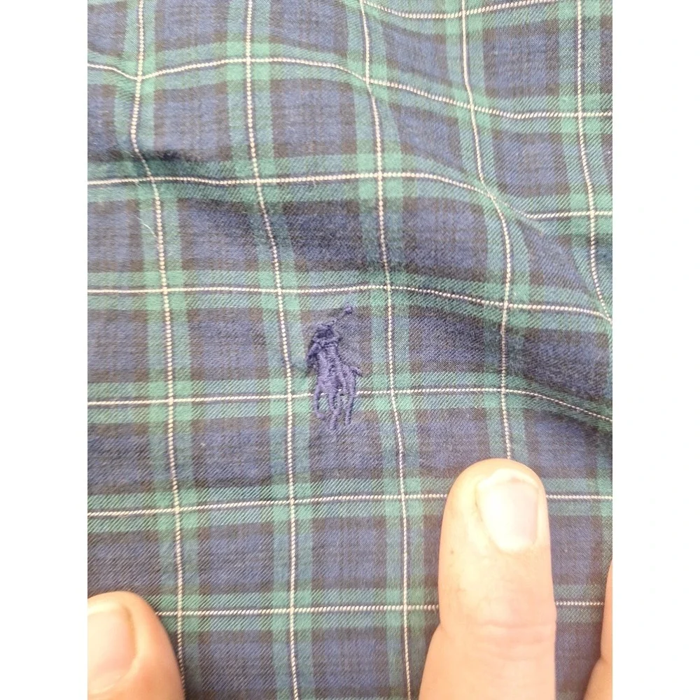 Vintage Polo Ralph Lauren‎ Small Petite Blue Green Plaid Classic Preppy Office